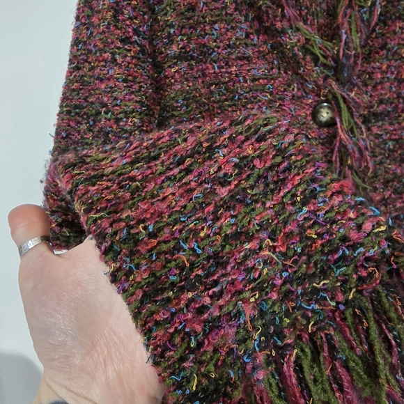 Vintage Multicolor Fringed Women's Sweater - Picture 7 of 10